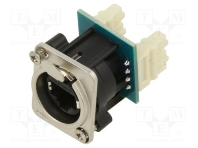 1 Stück, XLRnet D TYPE CAT6, Nickel finish, PUNCHDOWN IDC 110 RJX8FD6110 /E2DE