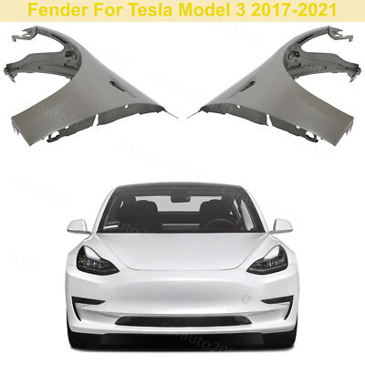 Fender Set For Tesla Model 3 2017-2023 Front Primed Steel