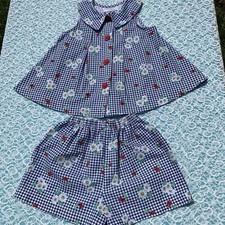Mouse Feathers Girls Top Short Set Size 5