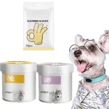 410pcs/set Pet Eye Wet Wipes& Ear Wet Wipes Tearmark for Cat and Dog Safe Clean