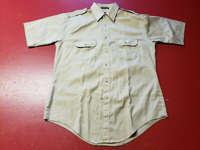 Vintage Hill & Archer Button Up Shirt Beige M Cotton Blend Made In Korea