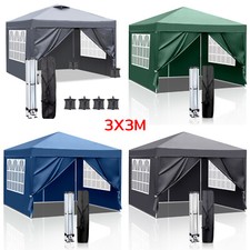 Tonnelle de Jardin avec Paroi Latérale 3x3 M Portable Tente Pavillon Pliant UV50