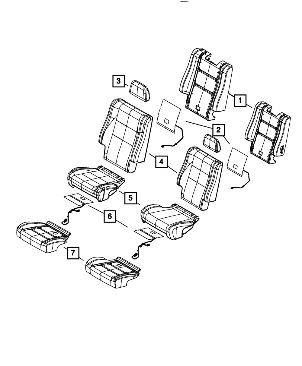 Genuine Mopar Rear Seat Cushion Cover Left 6MJ29LV5AA