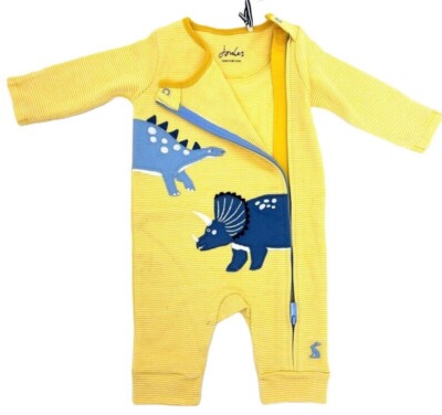 ex Joules baby boys dinosaurs sleepsuit babygrow