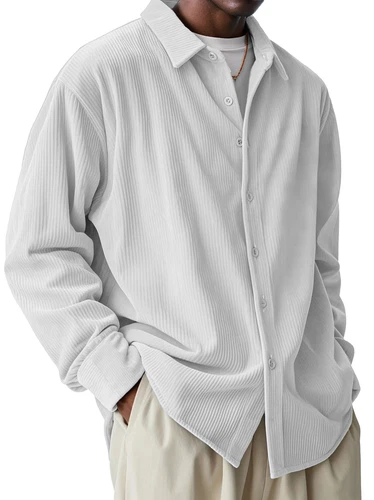 Para hombres Camisa de Pana Chaqueta Moda Chaqueta Informal Manga Larga Suelto Cárdigan Prenda para el torso - Imagen 11 de 31