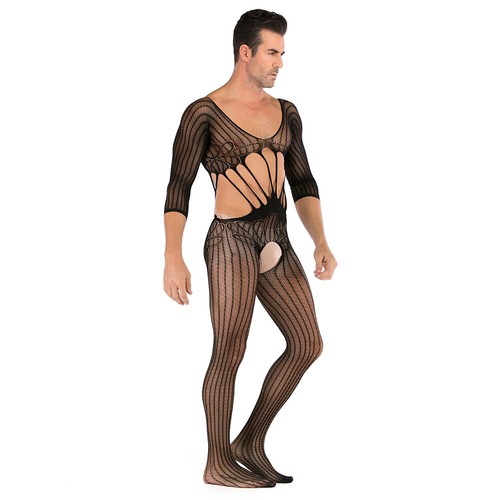 Hombres Lencería Malla Cuerpo Medias Pantimedias Body Ver a través de Ropa Interior Erótica - Imagen 128 de 162