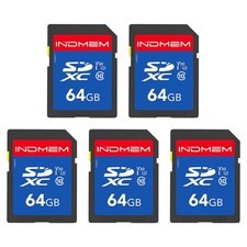 64GB 5 Pack SD Card, C10, U3, V30, High Speed up to 90M/S SDXC UHS-I Memory C...