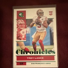 2021 Panini Chronicles #77 Trey Lance San Francisco 49ers Green Rookie NFL Card. rookie card picture
