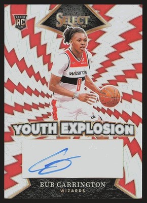 2024-25 Panini Select #YE-BUB Bub Carrington Youth Explosion Signatures AU,RC