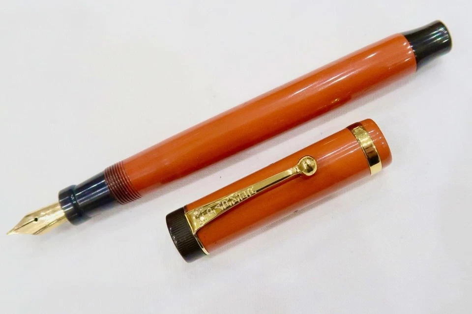 PARKER DUOFOLD SPECIAL LUCKY CURVE RED PERMANITE 1927 FOUNTAIN PEN F/RESTORED - Image 4 of 4