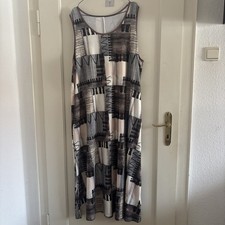 Damen-Sommerkleid Schwarz-Weiß Gemustert Gr�...