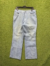 Vintage 70s Jeans Mens 36 Pants Bell Bottoms Light Wash Distressed Workwear