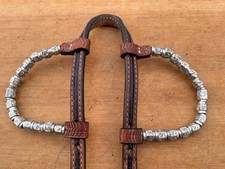 Conchos Western Headstall Flamand argent massif percés de fleurs