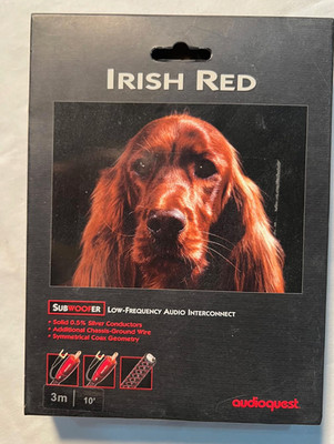 AudioQuest Irish Red Subwoofer Interconnect Cable - 3.0 Meter - Brand New