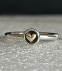 Vintage Pandora 🌟 Heart Gold Ring 🌟 925 ALE & 14kt Gold 🌟 Size 55 🌟 190128
