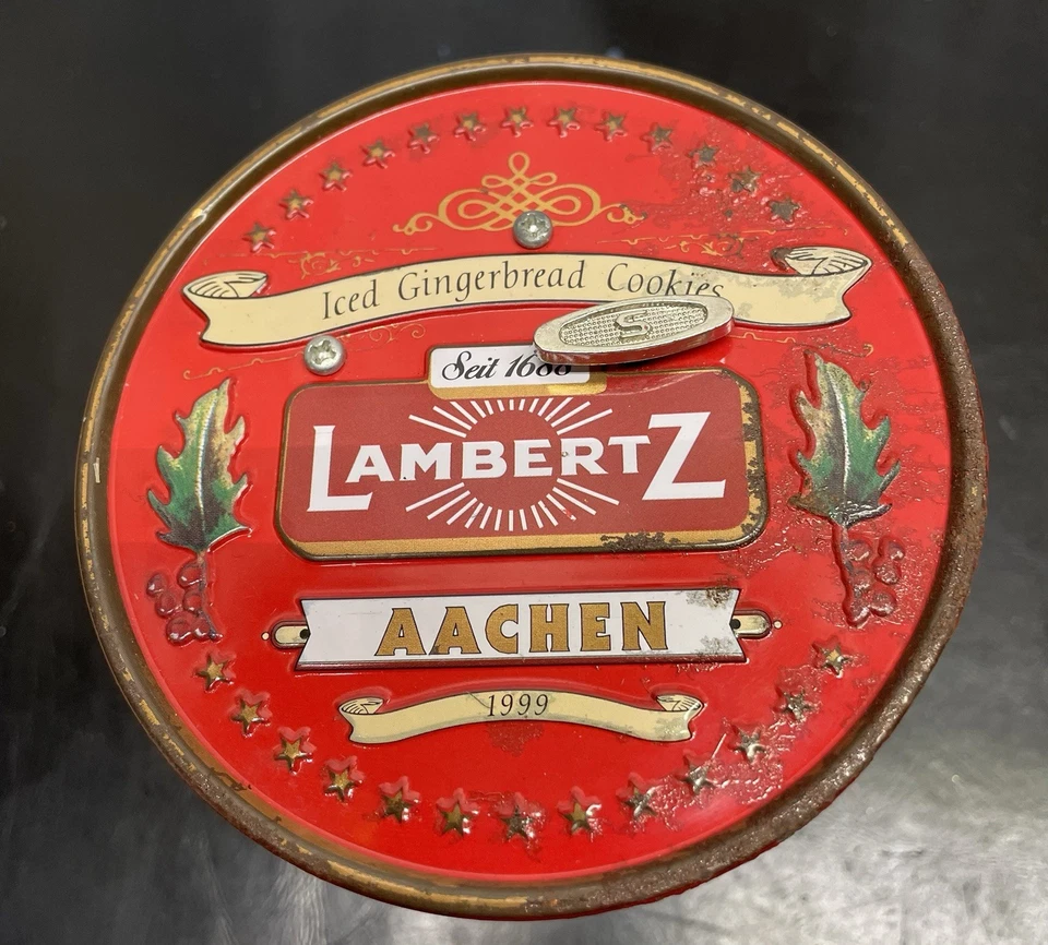 Lata musical vintage Lambertz, toca melodía navideña, hecha en Alemania Foto 2 de 4