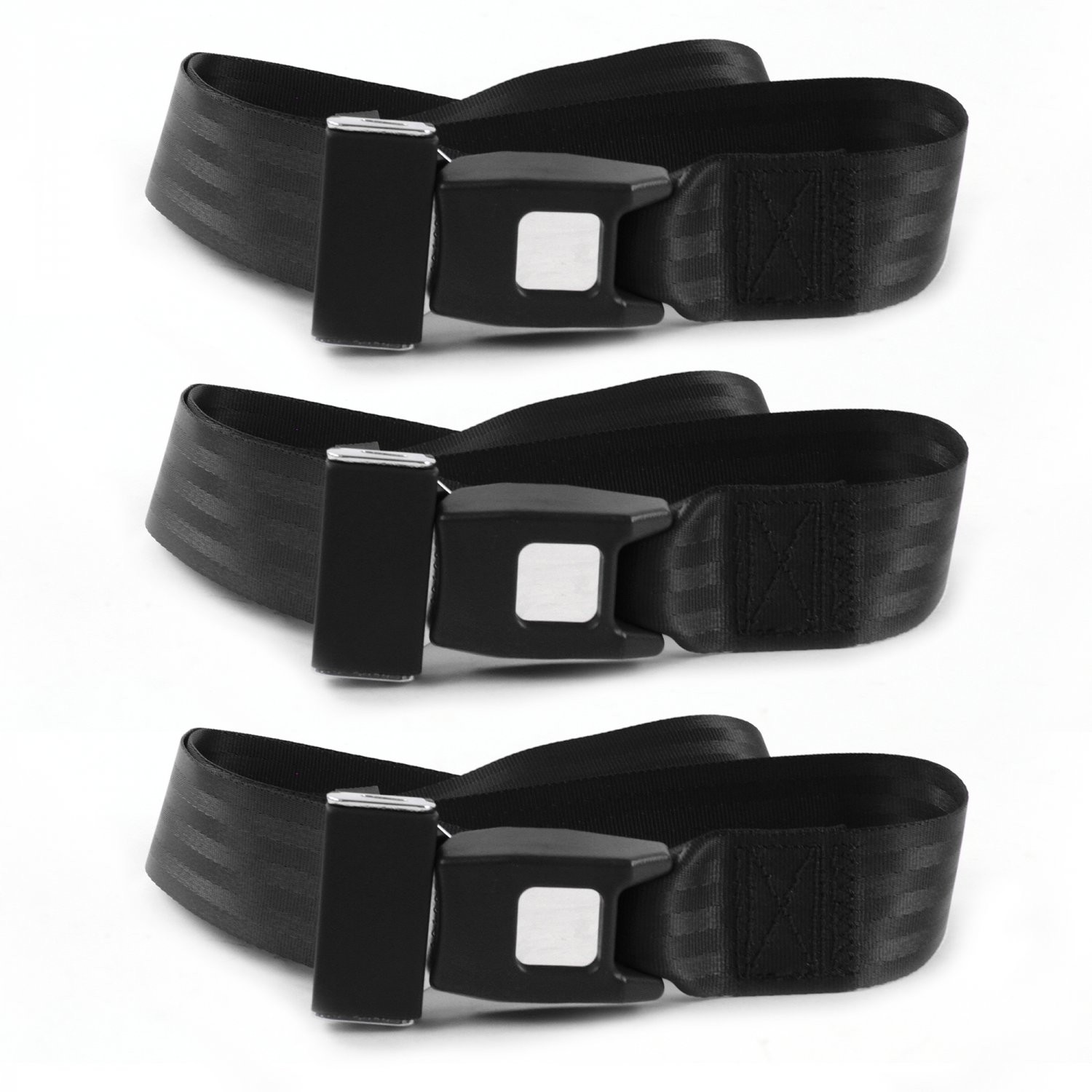 Ford GT40 1964 - 1969 Standard 2pt Black Lap Bench Seat Belt Kit - 3 Belts rat 