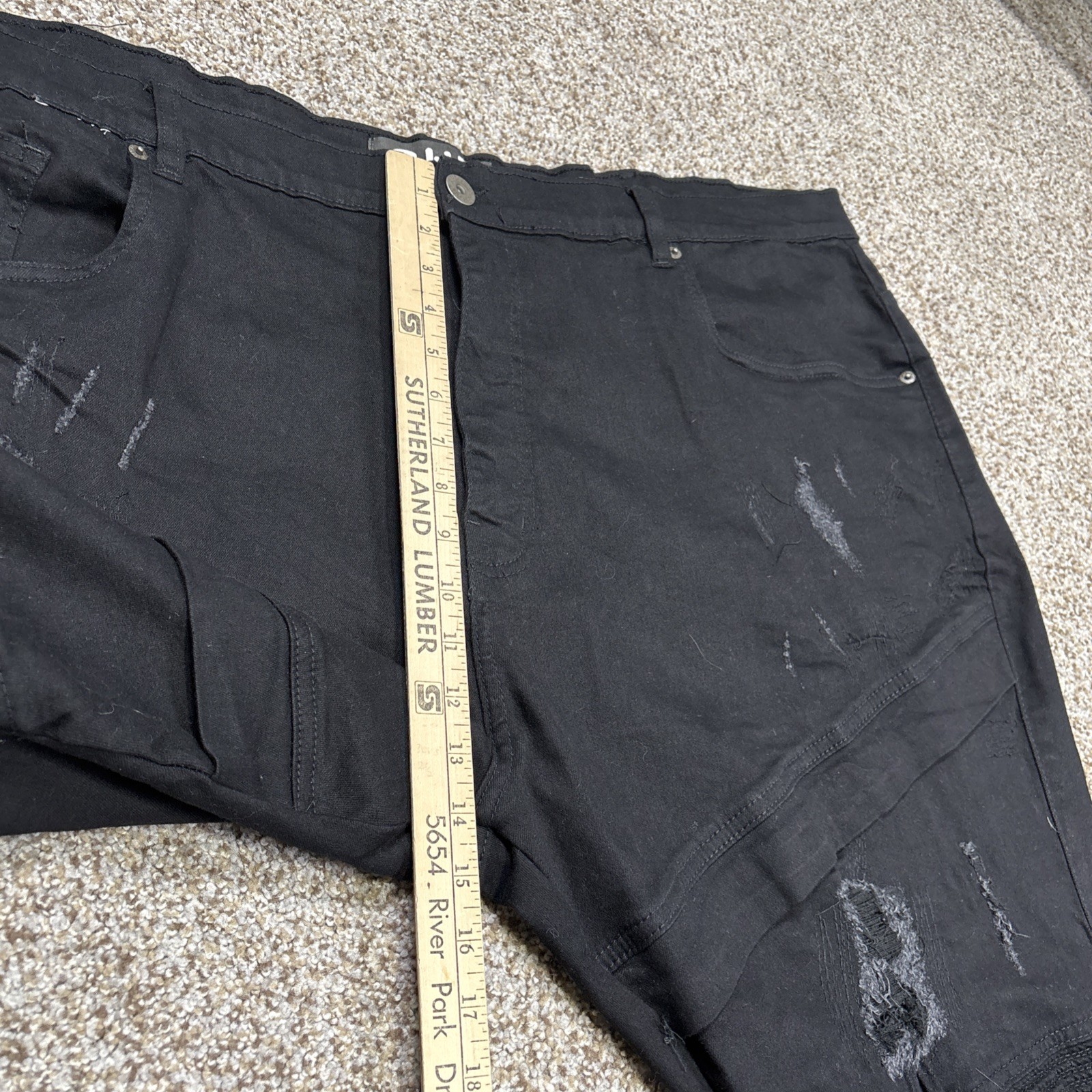 AHP Another Hype Piece Jeans Mens 48 (49x34) Black Skinny Straight Dark Denim - View 10