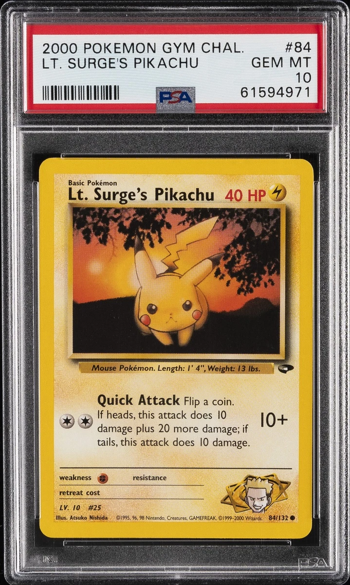 Pikachu Pokémon TCG Grade 10 Common Individual Collectible Card