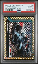 2025 TOPPS CHROME F1 KIMI ANTONELLI RC GOLD CHECKER #80 PSA 10 *POP 2*