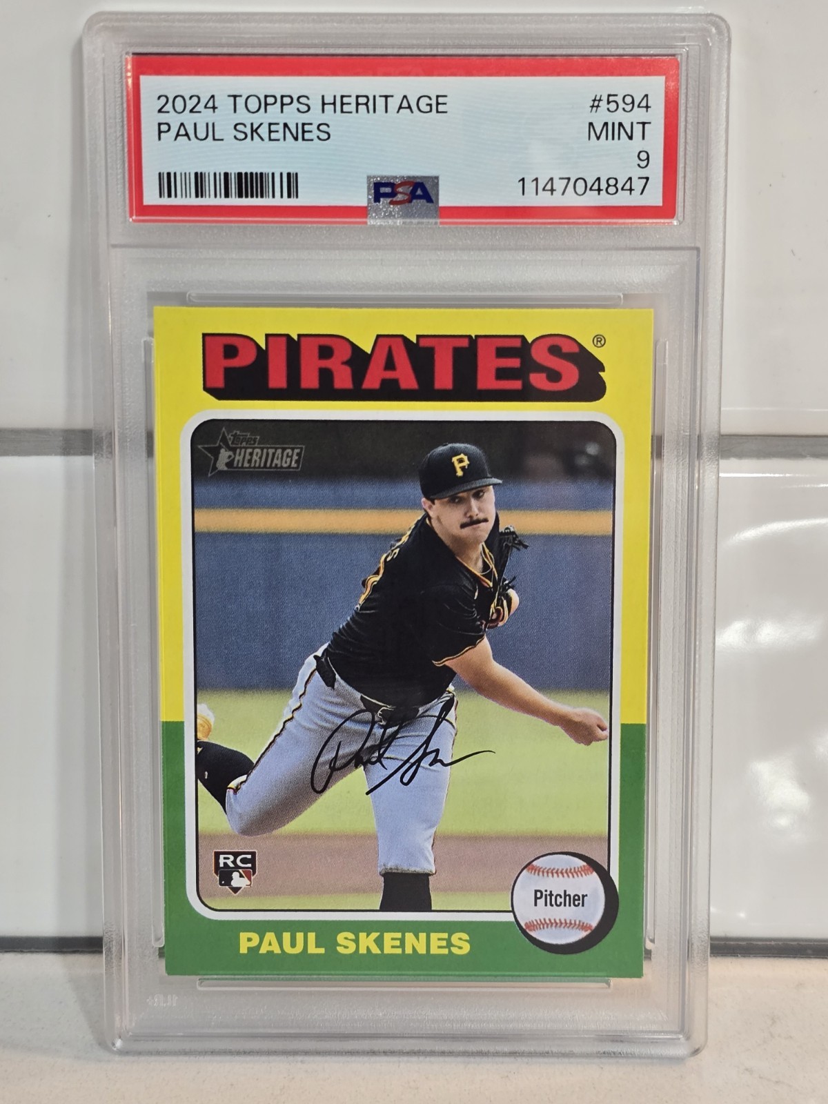 2024 Topps Heritage High Number Paul Skenes RC PSA 9 MINT #594 Pirates Rookie