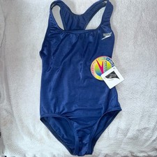 NWT Girl  s Size 8 Speedo Navy Blue One Piece Racerback Bathing Suit
