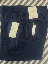Calvin Klein Boys Blue Dress Pants Slim Fit Solid Zip Hook Button Formal School
