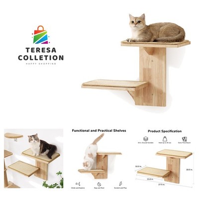 Space-Saving Cat Wall Shelf with Sisal Mat - Perfect Indoor Climbing Solution