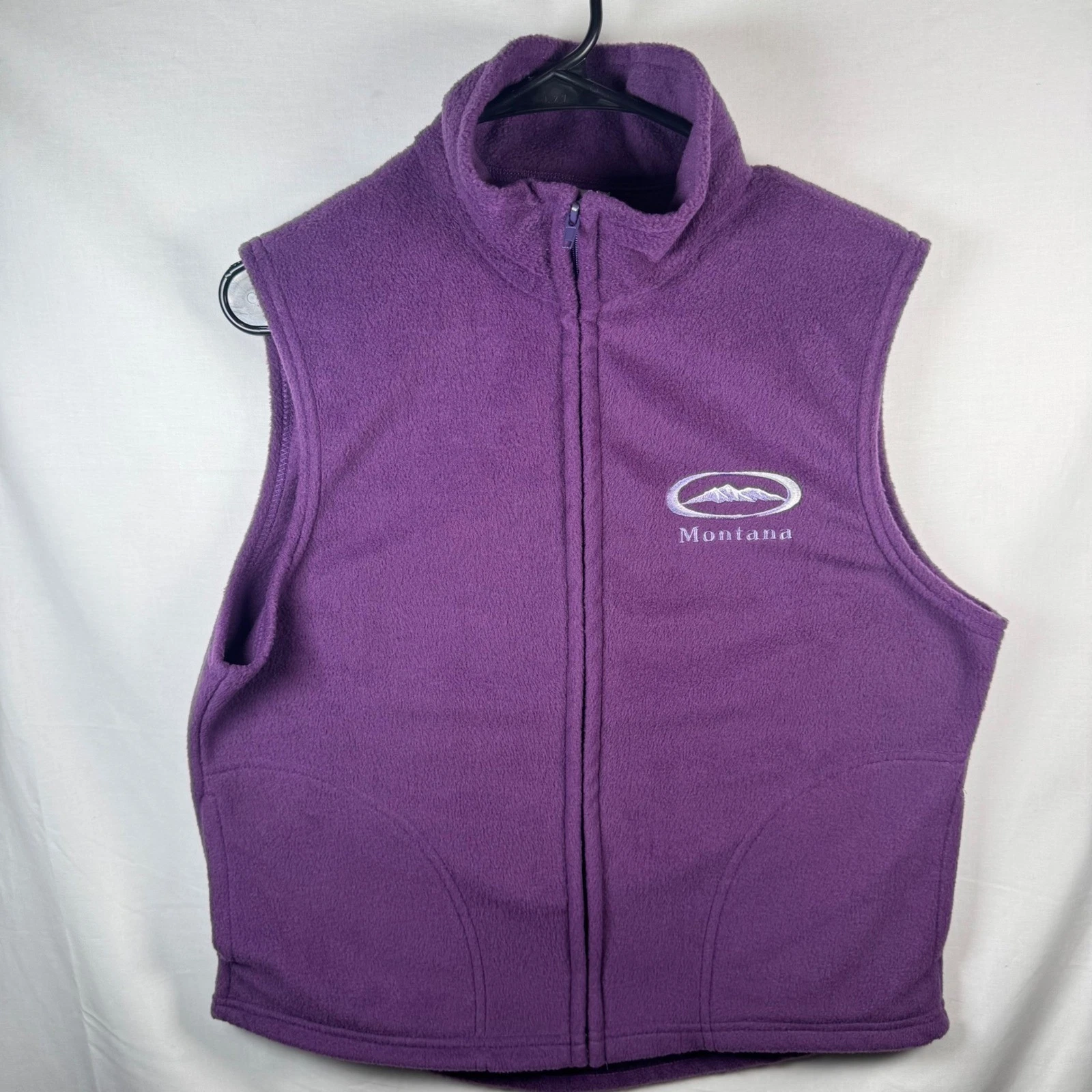 Tipsy Fleece Vest Mens XL Purple Montana Mountain Full Zip Made in USA