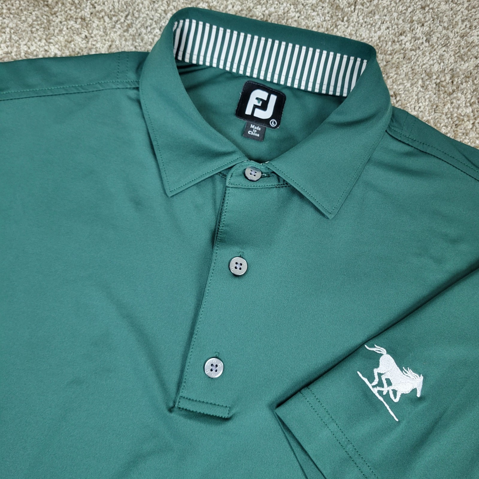 FootJoy Mens Large Solid Green Performance Stretc… - image 1