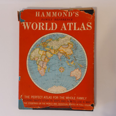 Hammond's Family Reference World Atlas Vintage Hardcover - Vintage Maps