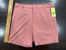 All in Motion  Men  s Golf Shorts   7" Inseam Size 32 , Sand / muted coral tone