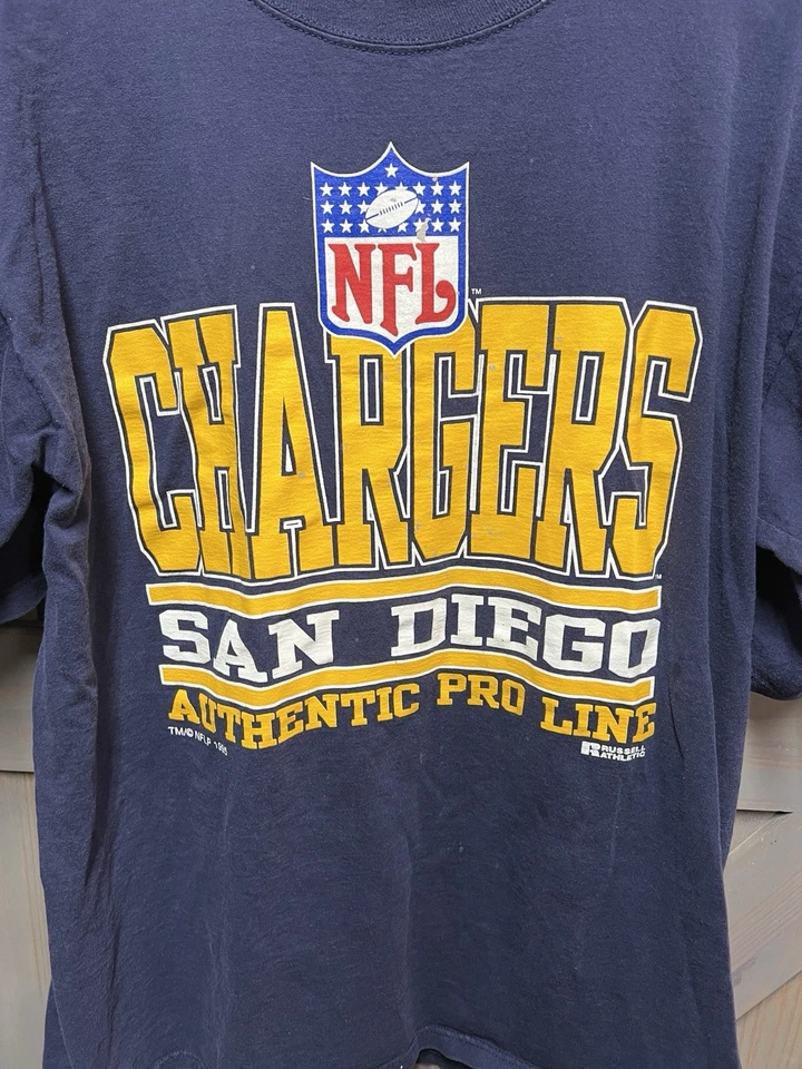 Russell Athletic Vintage San Diego Chargers Shirt Tag Size XL, Made in USA 1995 - Image 2 of 4