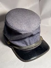 Civil War Confederate CSA Kepi Cap Hat with “CSA” Buttons & Leather Visor