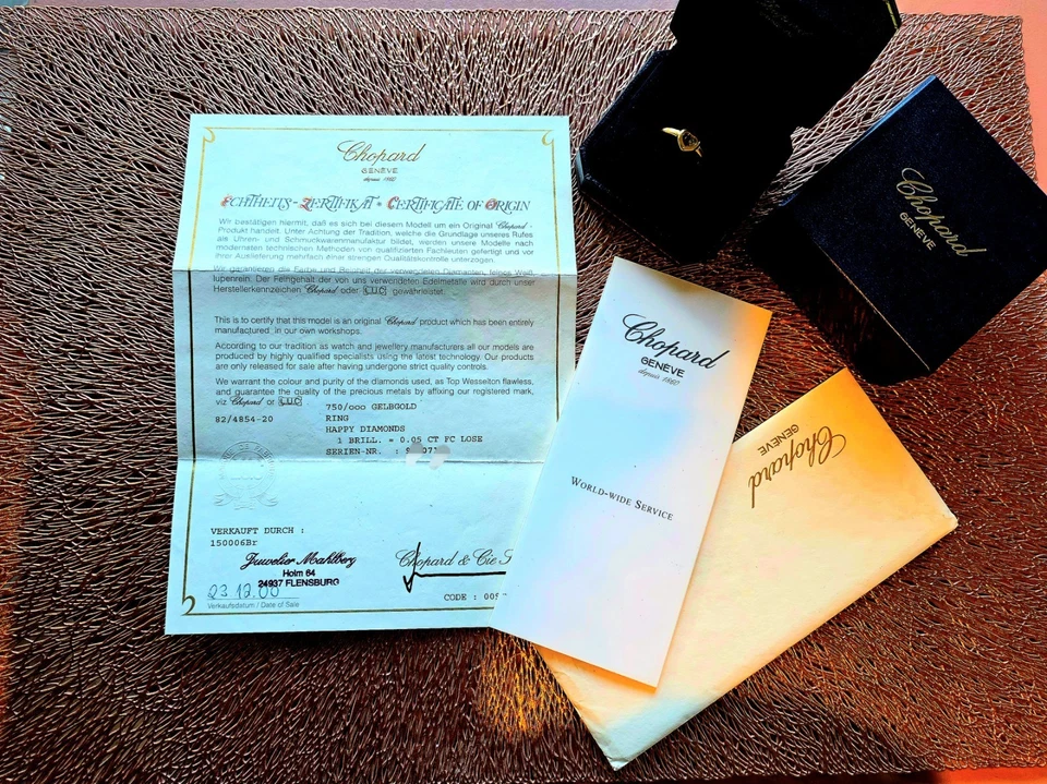Chopard Happy Diamonds Ring Herz 18K Gelbgold 0,05ct mit Zertifikat & Box - Bild 2 von 4