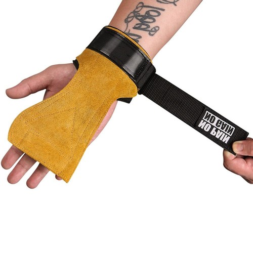 1 Pair Fitness Power Straps Cowhide Wear-Resistant Thicken Deadlift Workhard - Picture 7 of 15