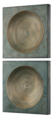 Uttermost Sybil Antique Gold Squares S/2 - Picture 2 of 3