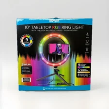 RING LIGHT 10" Tabletop Selfie Vlog & Live Streaming Multi Color BOWER
