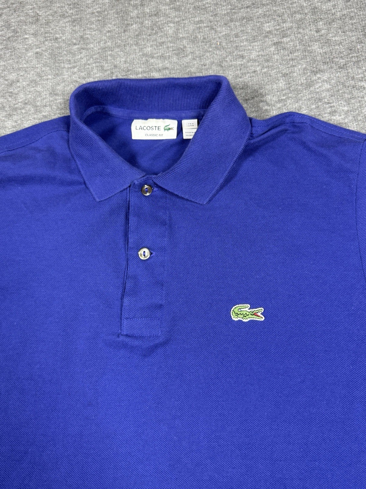 Lacoste Mens Medium Size 4 Classic Fit Blue 100% Cotton Canvas Mesh Polo thumbnail 2