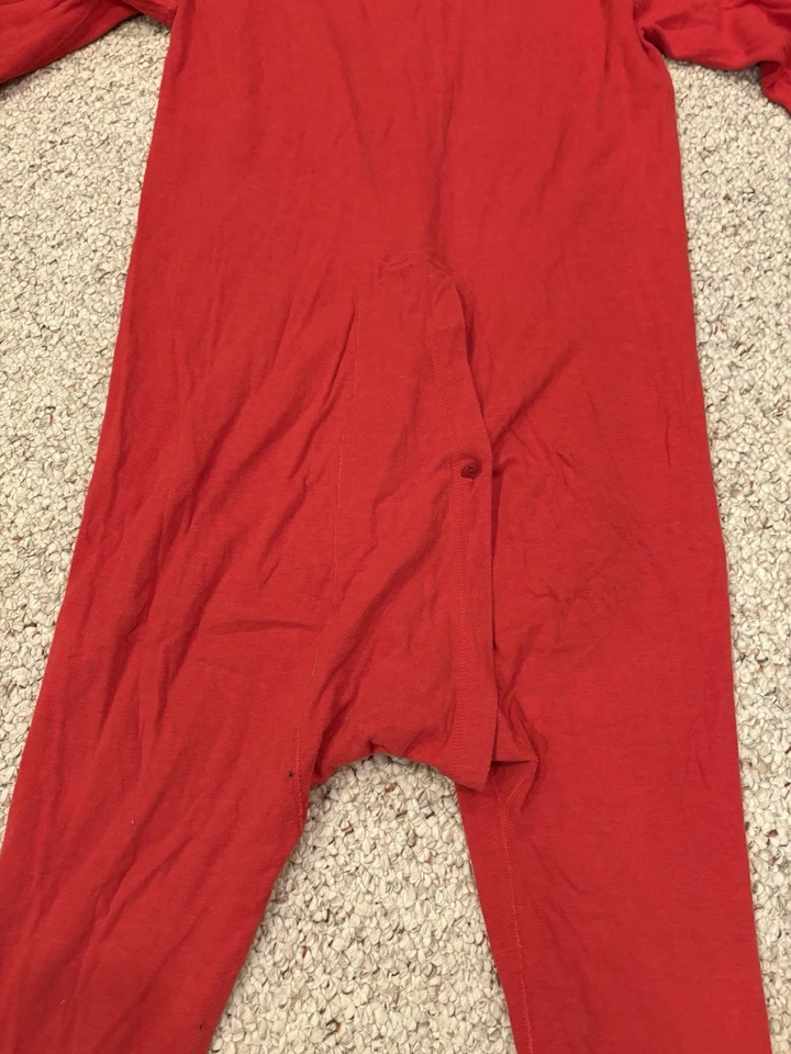 Vintage L.L. Traje Bean Red Union Ropa Interior Térmica de Una Pieza Hecho en Canadá Talla M Foto 2 de 4