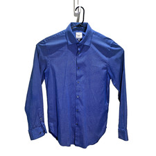WRK Men's Dress Shirt in Striped Blue - 15 1/2 Medium 