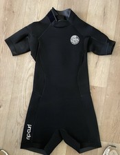 RIP CURL Women's Short Sleeve Wetsuit Black Surf Swim Size 10 MPN P09620