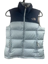 The North Face 700 Women's Feather Puffer Vest Size S Blue Activewear Cabincore