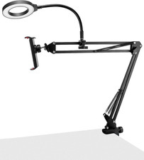 Overhead Camera Mount Flexible Articulating Phone Arm Stand with Ring Light