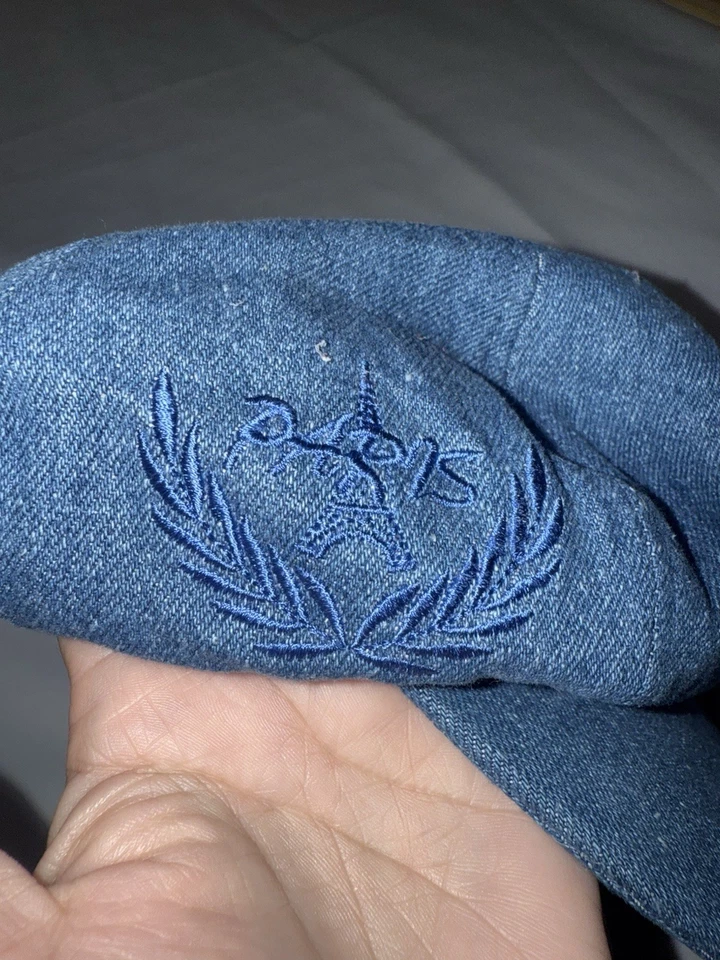 Denim Cabbie Hat Newsboy Cap Blue Cotton Newsie Gatsby Unisex Paris - Image 3 of 4