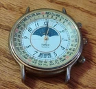 Vintage Timex 364T Cell 37mm Men's Moon Phase Watch NO BAND Needs Battery READ!