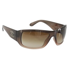 CHANEL Sunglasses plastic Brown CC Auth ka3898