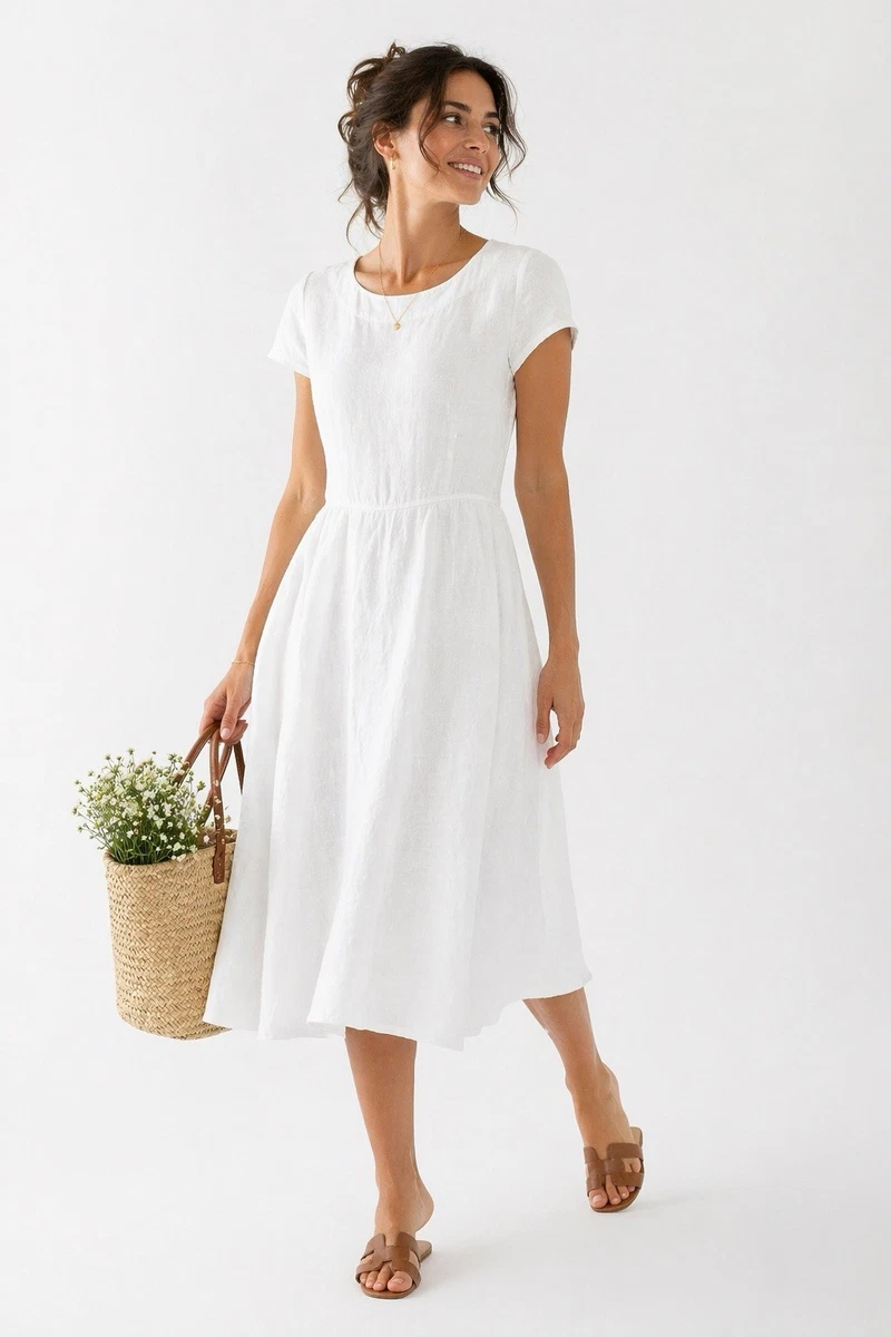 chinese dress ladies Hooded Linen Midi Dress