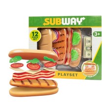 Subway Sandwich Playset   12 Piece Pretend Play Food Deli Counter Toy