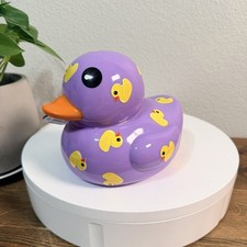 Dazzle Duckie - Purple with Yellow Ducks - Rubber Duck - Jumbo 6"